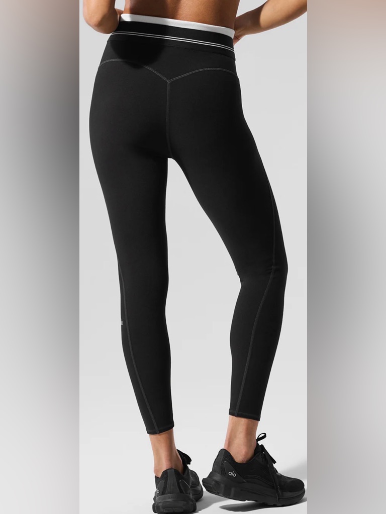 Alo Airbrush High-Waist 7/8 Better Together Legging | Color: Black/White | L